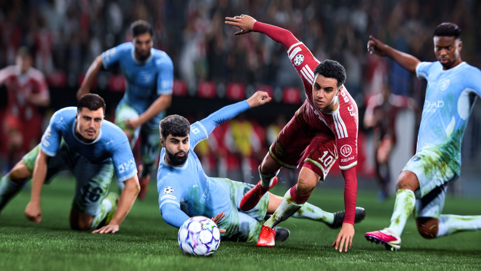 Players contesting the ball in an EA SPORTS FC 27 match