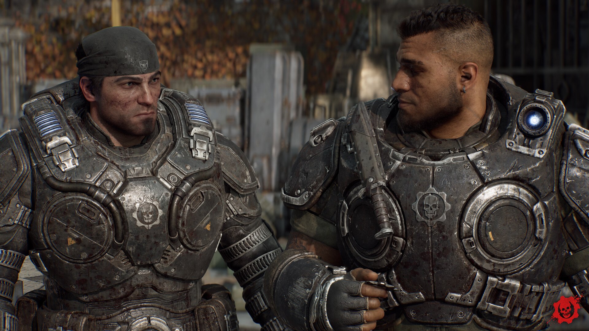 Marcus Fenix và Dom Santiago thời trẻ trong Gears of War: E-Day