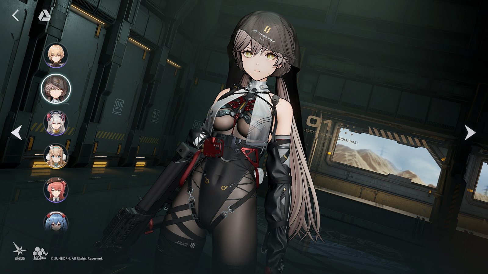 A T-Doll on the character select screen of Girls' Frontline 2: Exilium