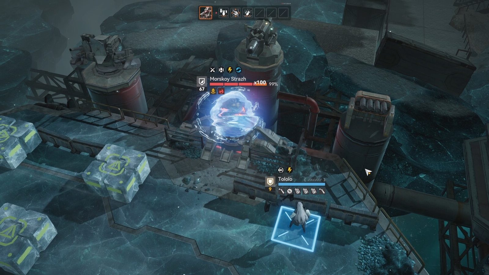 Moving across the grid during a battle