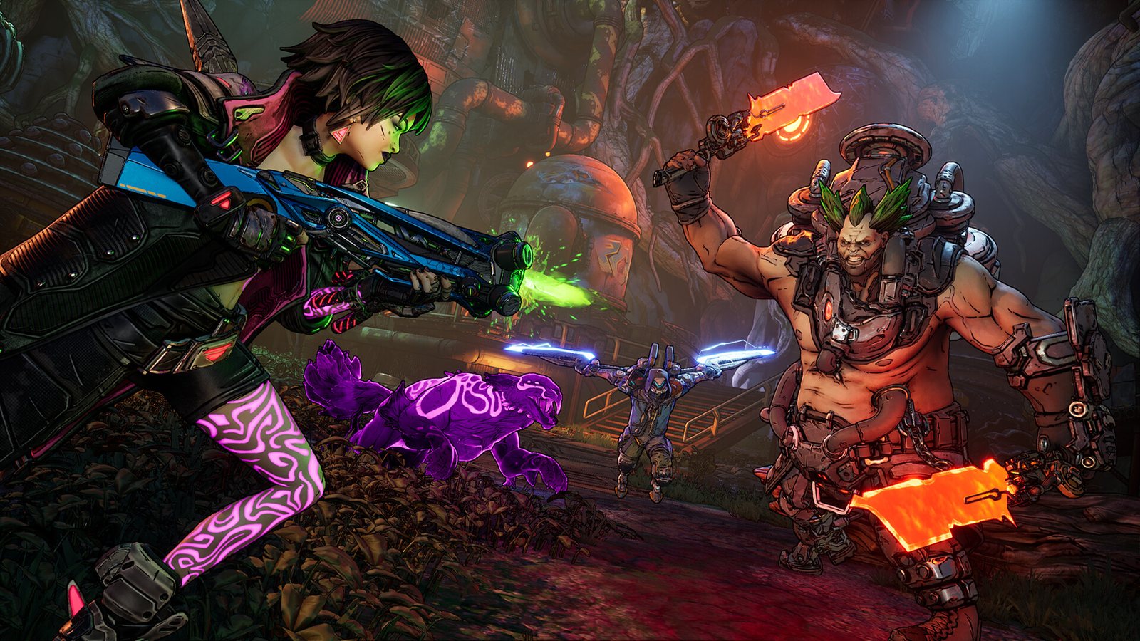 Nhân vật Vault Hunter bắn súng năng lượng trong Borderlands 4