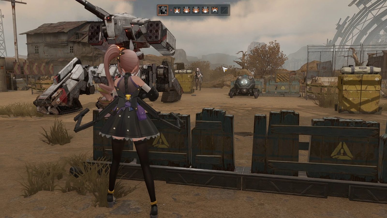 A female T-Doll holding a scoped sniper rifle, illustrating Girls' Frontline 2 attachments fitted to weapons