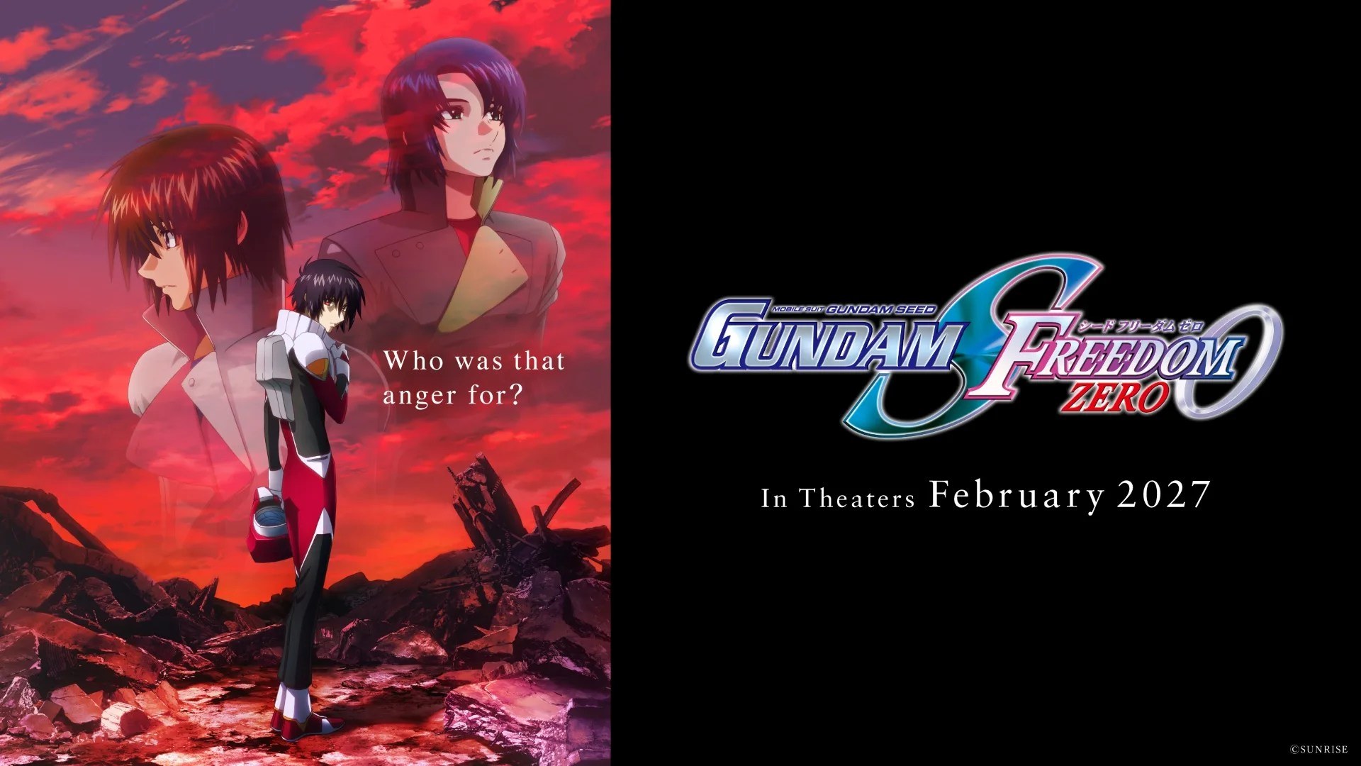 Poster quảng bá phim Gundam Seed Freedom Zero với logo và ngày chiếu tháng 2/2027