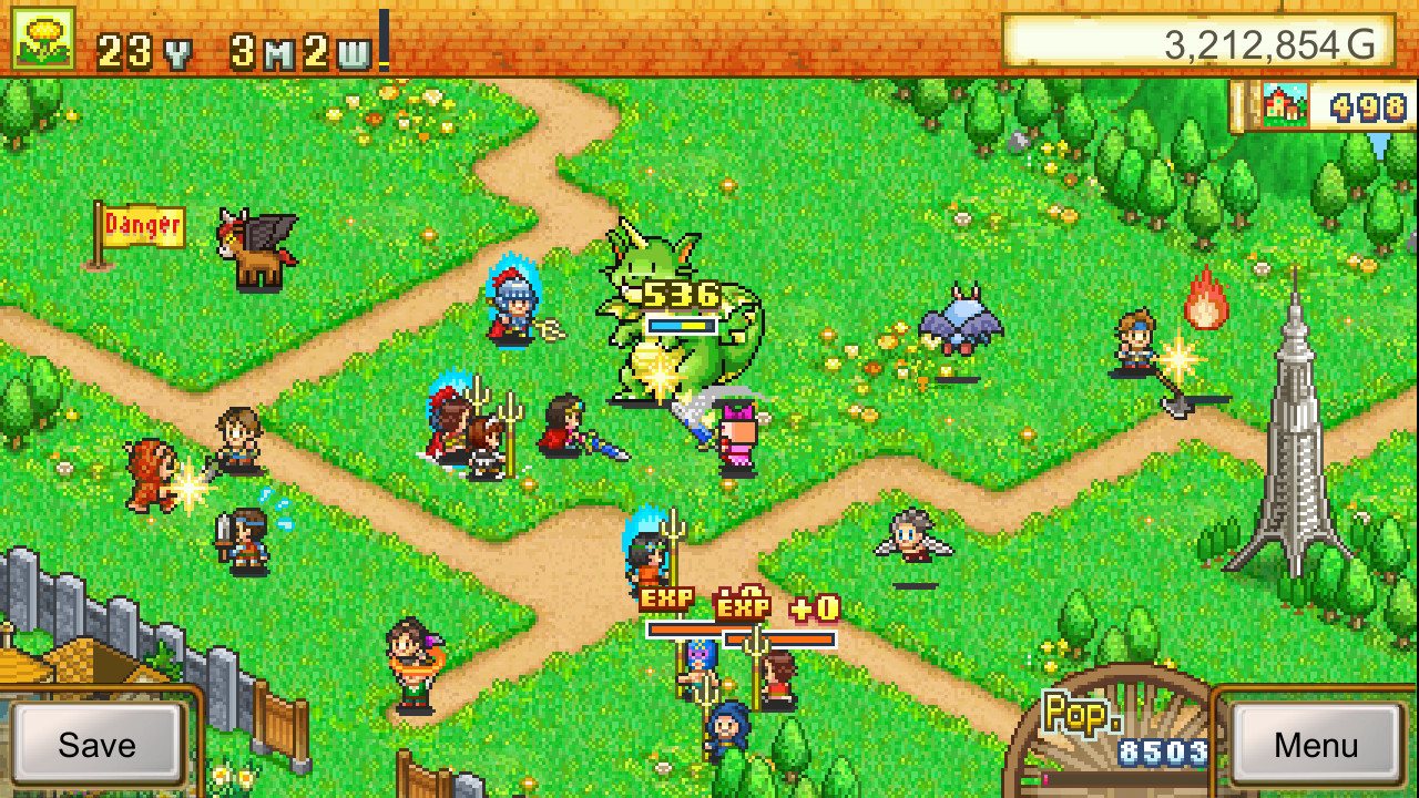 The settlement and adventurers in Dungeon Village