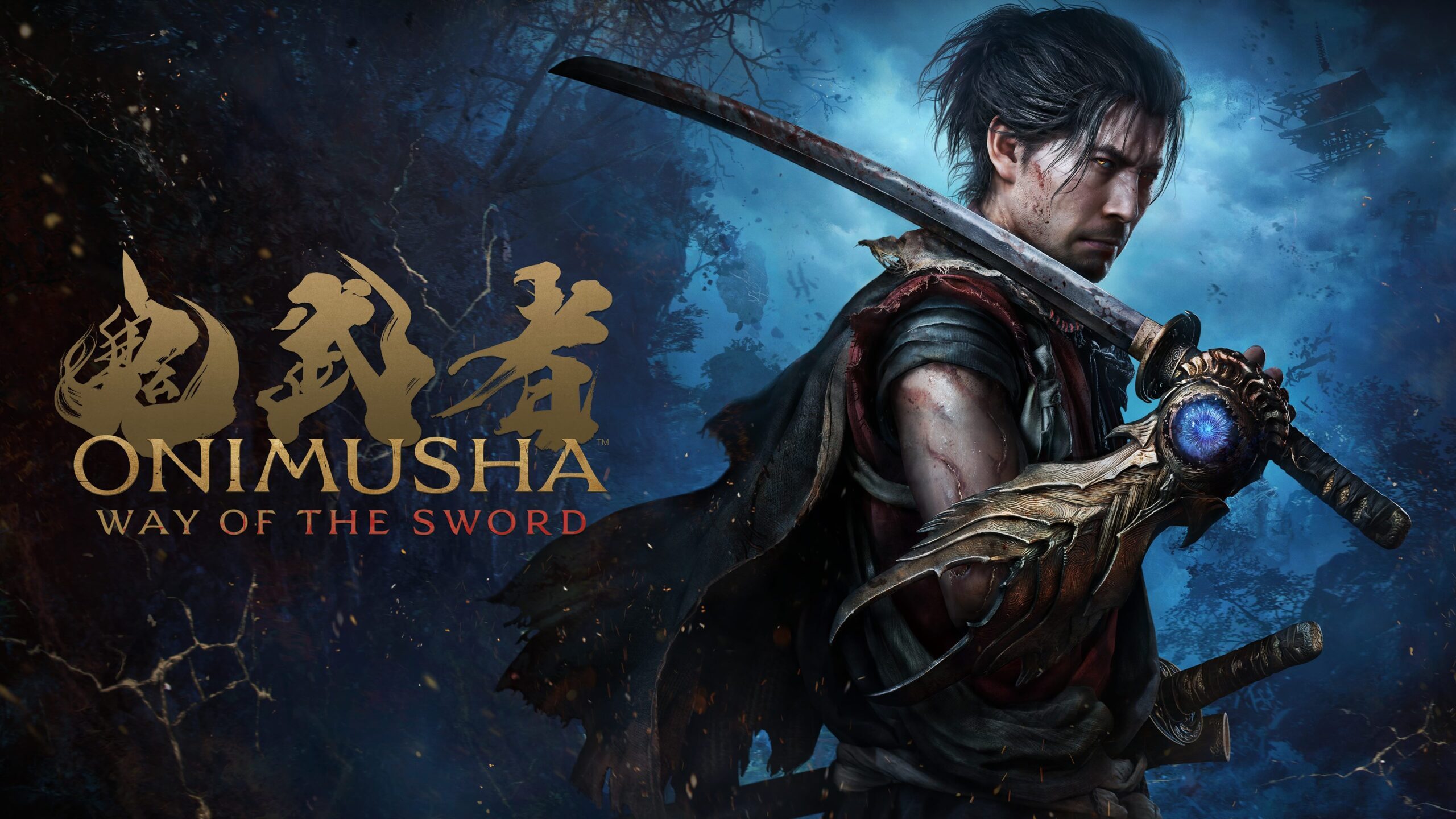 Musashi và chiếc găng Oni trong hình quảng bá Onimusha: Way of the Sword