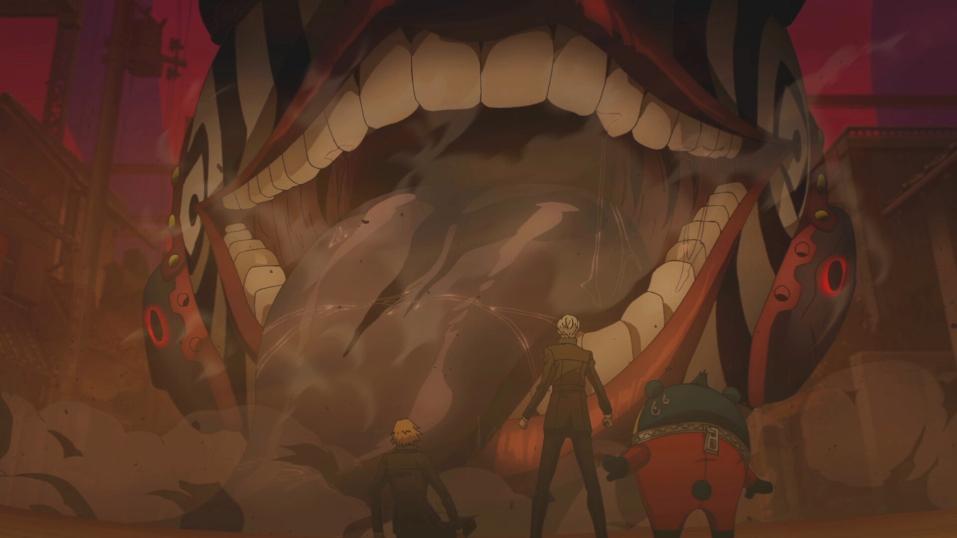 Một Shadow khổng lồ với cái miệng há rộng trong Persona 4 Revival